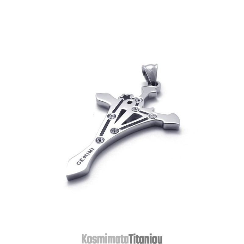 Μενταγιόν Gemini Από Τιτάνιο Με Στρας Μενταγιόν Gemini Από Τιτάνιο Με Στρας