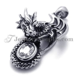 Μενταγιόν Από Τιτάνιο Dragon Με Ζιρκόνιο