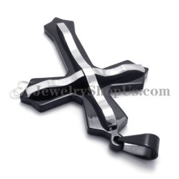 Μοντέρνο Μαύρο Μενταγιόν Σταυρού Από Τιτάνιο