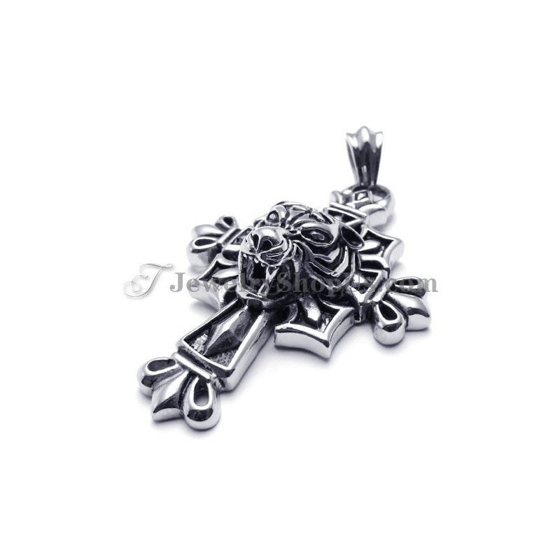 Κλασικό Μενταγιόν Από Τιτάνιο Με Μαύρο Σταυρό