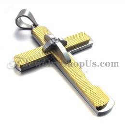 Χρυσό Μενταγιόν Σταυρού Από Τιτάνιο