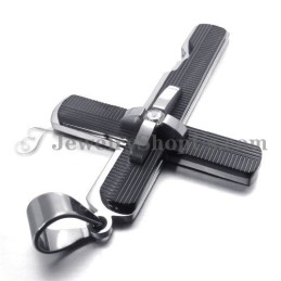 Μαύρο Μενταγιόν Σταυρού Από Τιτάνιο