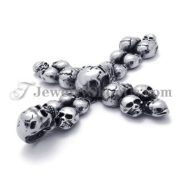 Σταυρός Από Τιτάνιο Μενταγιόν Fashion Skulls