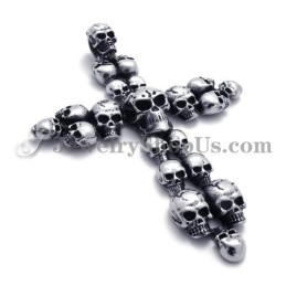 Σταυρός Από Τιτάνιο Μενταγιόν Fashion Skulls