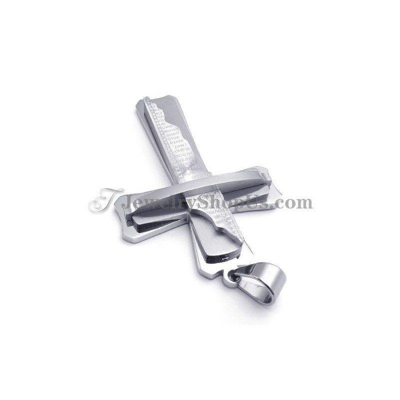 Υπέροχο Ασημένιο Μενταγιόν Σταυρού Από Τιτάνιο