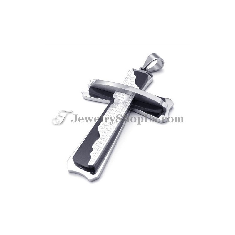 Υπέροχο Μαύρο Μενταγιόν Σταυρού Από Τιτάνιο