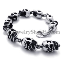 Βραχιόλι Από Τιτάνιο Elegant Skulls