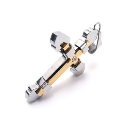 Ανδρικό Κολιέ Με Χρυσό Σταυρό Από Καθαρό Τιτάνιο (Νέο)