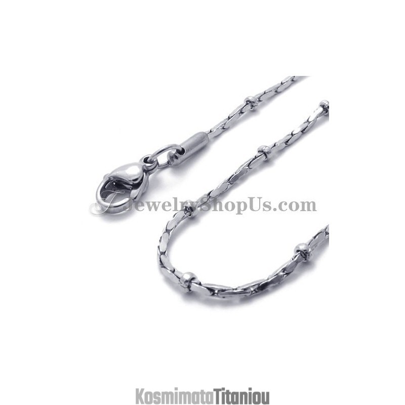 Ασημένια Γυναικεία Αλυσίδα Τιτανίου Μόδας