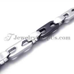 Κομψό Μαύρο Και Ασημένιο Κολιέ Από Τιτάνιο