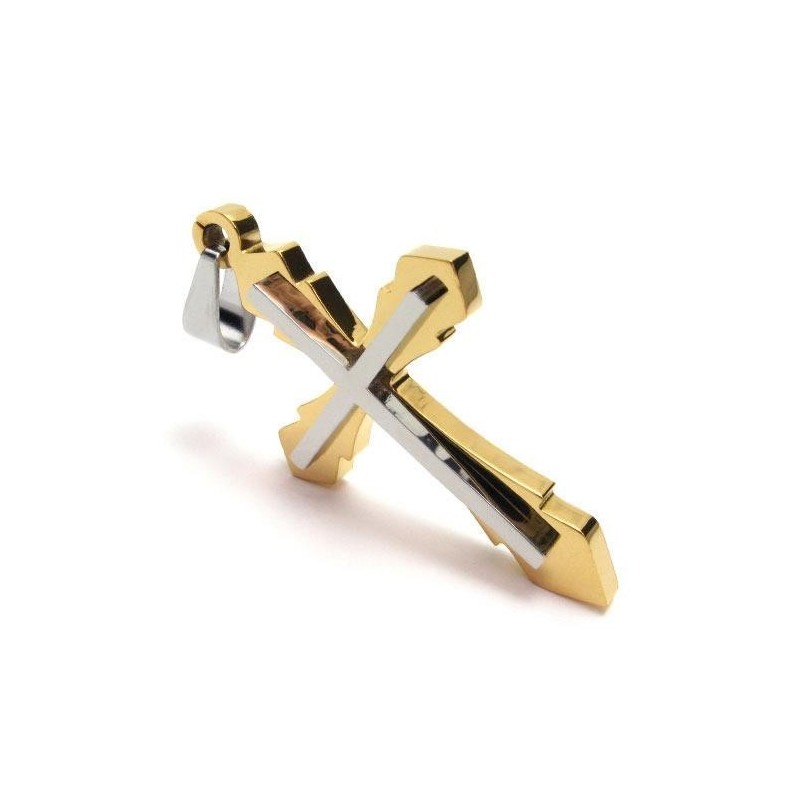 Ανδρικό Κολιέ Με Σταυρό Από Χρυσό Τιτάνιο (Νέο)