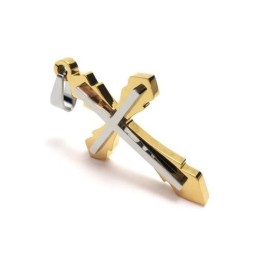Ανδρικό Κολιέ Με Σταυρό Από Χρυσό Τιτάνιο (Νέο)