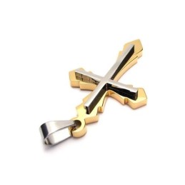 Ανδρικό Κολιέ Με Σταυρό Από Χρυσό Τιτάνιο (Νέο)