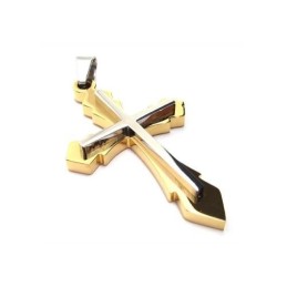 Ανδρικό Κολιέ Με Σταυρό Από Χρυσό Τιτάνιο (Νέο)