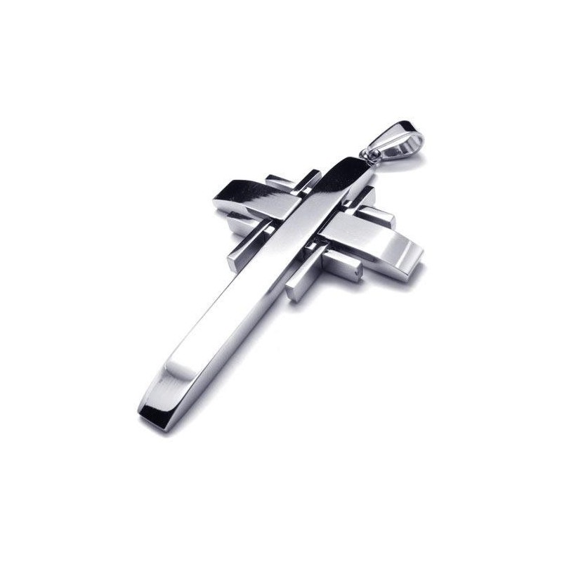 Ανδρικό Κολιέ Με Σταυρό Από Ασήμι Και Τιτάνιο (Καινούριο)