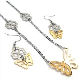 Λεπτά Επεξεργασμένο Σετ Κοσμημάτων Από Τιτάνιο Υψηλής Ποιότητας, Με Λαμπρότητα Χρώματος, Που Περιλαμβάνει Κολιέ, Μενταγιόν Και Σ