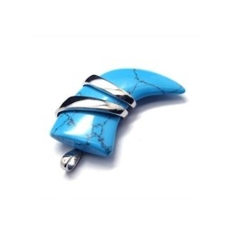 Ανδρικό Κολιέ Μενταγιόν Από Τιτάνιο Σε Τιρκουάζ Χρώμα